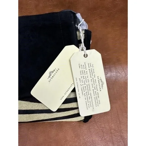 Trenched Black & Zebra Stripe Suede Crossbody Bag With Adjustable Strap & Multip - Picture 2 of 5